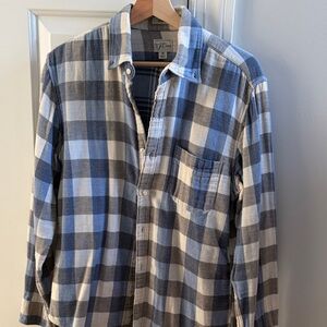J. Crew Blue and White Checkered Shirt